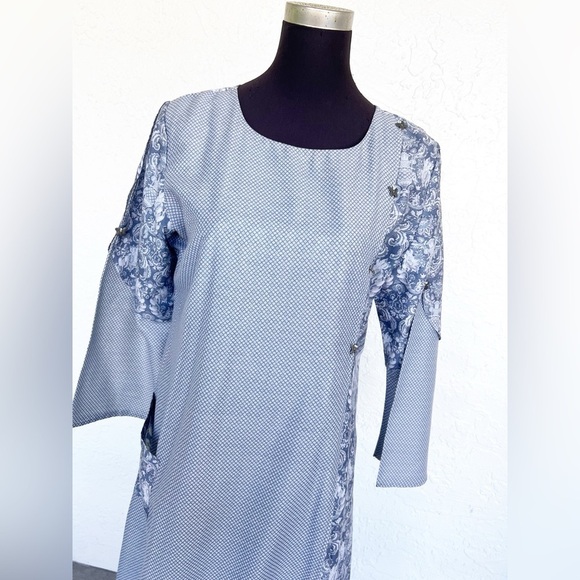 Ikat Studio Custom Printed Butterfly Traditional Indian Maxi Dress Plus Size XXL - Picture 2 of 8